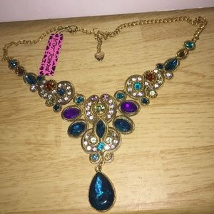 Beautiful Betsey Johnson Colorful Rhinestone Choker Egyptian style necklace